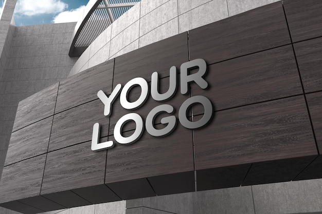 Letreros al aire libre maqueta de logotipo psd editable