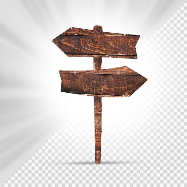 PSD letreros de madera 3d render