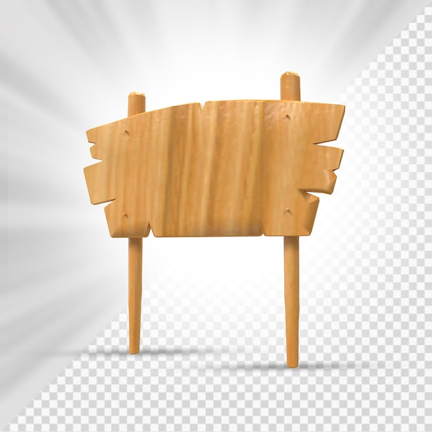 PSD letreros de madera 3d render