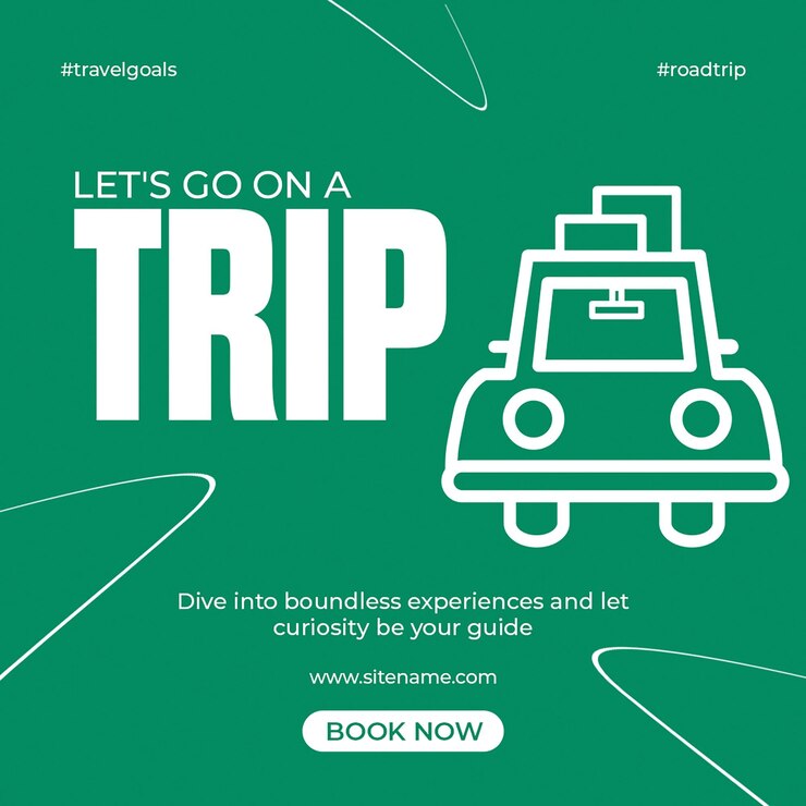 PSD lets go on a trip design de viagens e passeios para mídias sociais e instagram post template psd