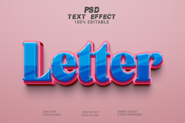 Letter 3d psd Texteffektstil editierbar