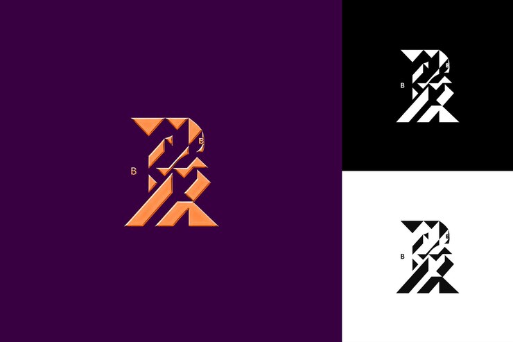 PSD letter b with minimalist logo design style with b shaped int illustration logo vector designs
