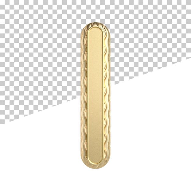 letter i 3d gold luxury render