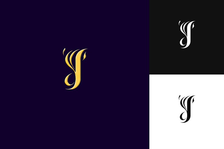 PSD letter j logo with aristocratic vibe signature logo style de illustration logo vector designs