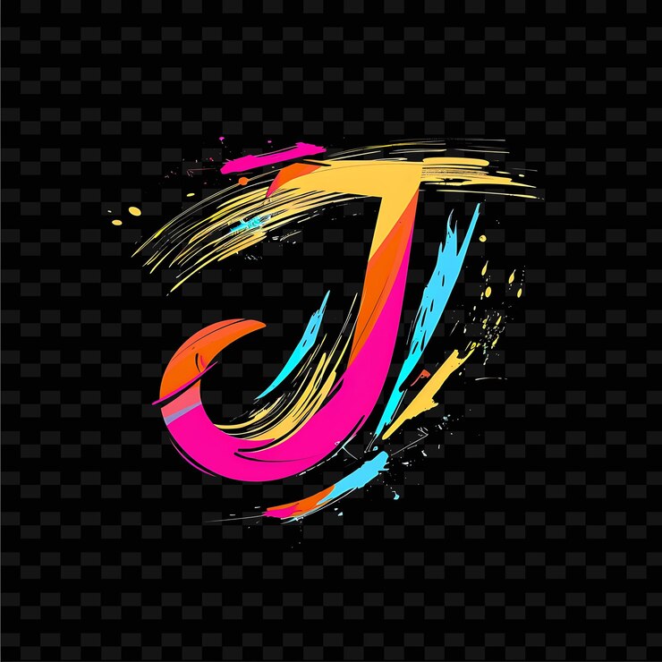 PSD letter j with hand drawn logo design style with j shaped int nature abstract vector collections