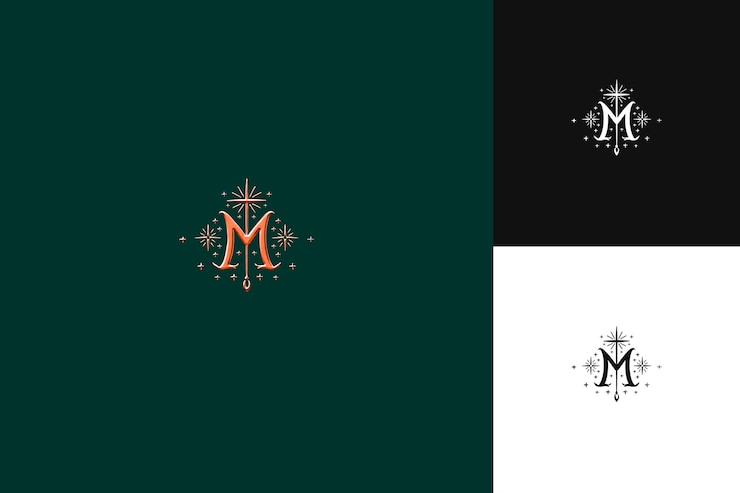 PSD letter m with vintage logo design style with m shaped into a illustration logo vector designs