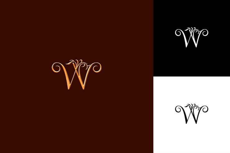 PSD letter w con wordmark logo design style con w a forma di illustrazione logo vector designs