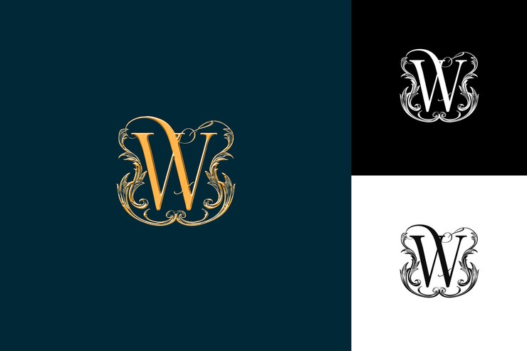 PSD letter w con wordmark logo design style con w a forma di illustrazione logo vector designs