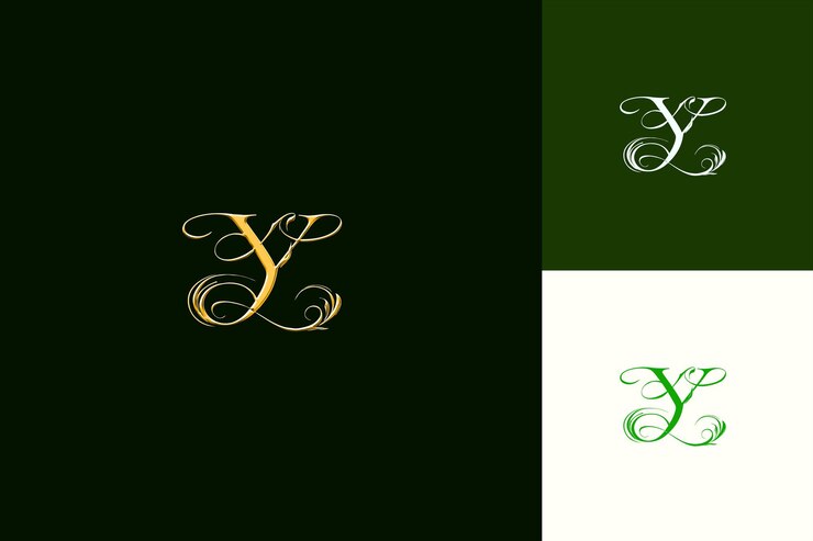 PSD letter y con wordmark logo design style con y a forma di natura abstract vector collections