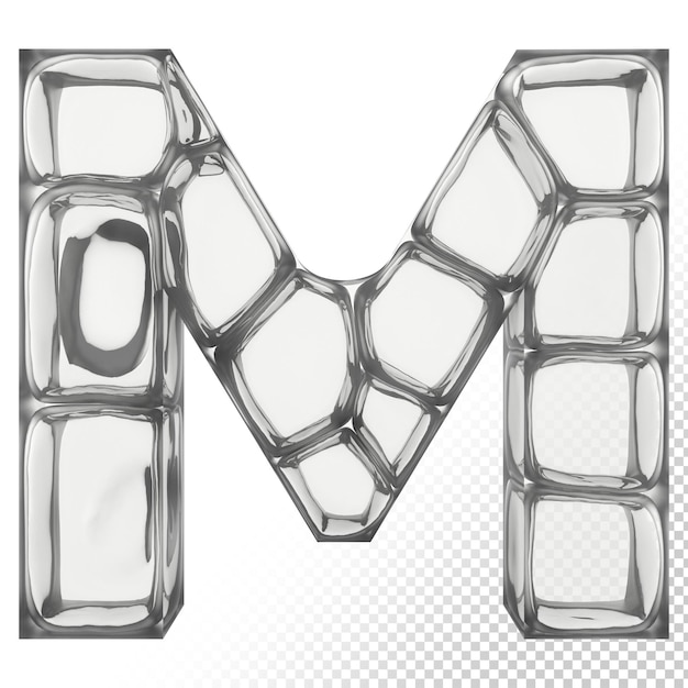 Lettera 3D di vetro isolato M