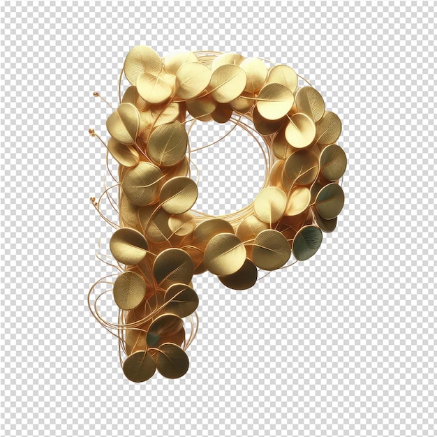 Lettera 3D isolata su una tela PNG trasparente