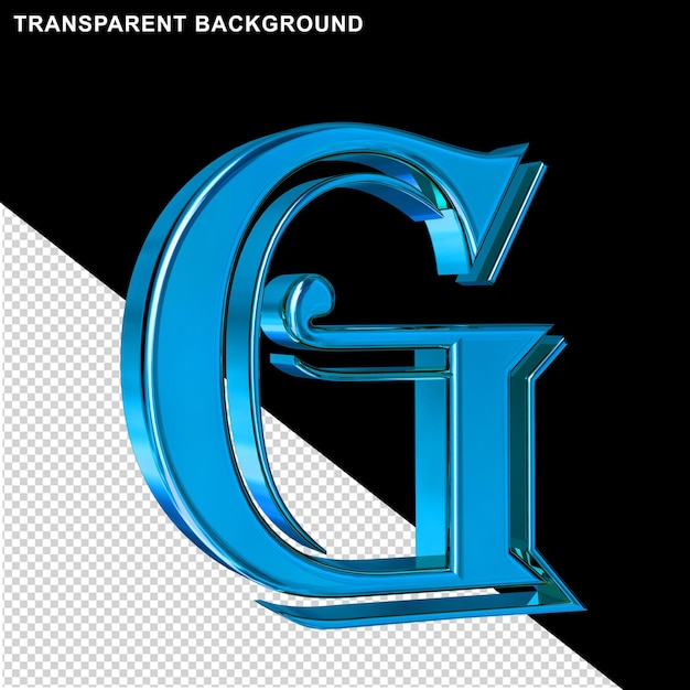 Lettera blu g