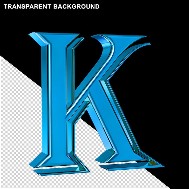 Lettera blu k