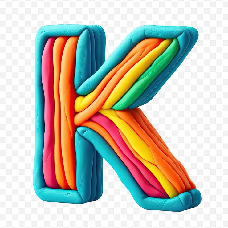 PSD lettera colorata k fatta da un k