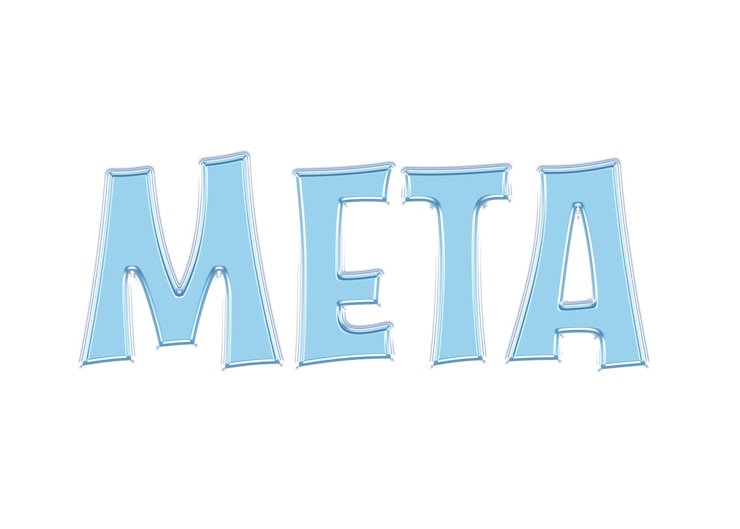 PSD lettera d'onda blu parola vetro trasparente brillare congelato testo lettera design meta