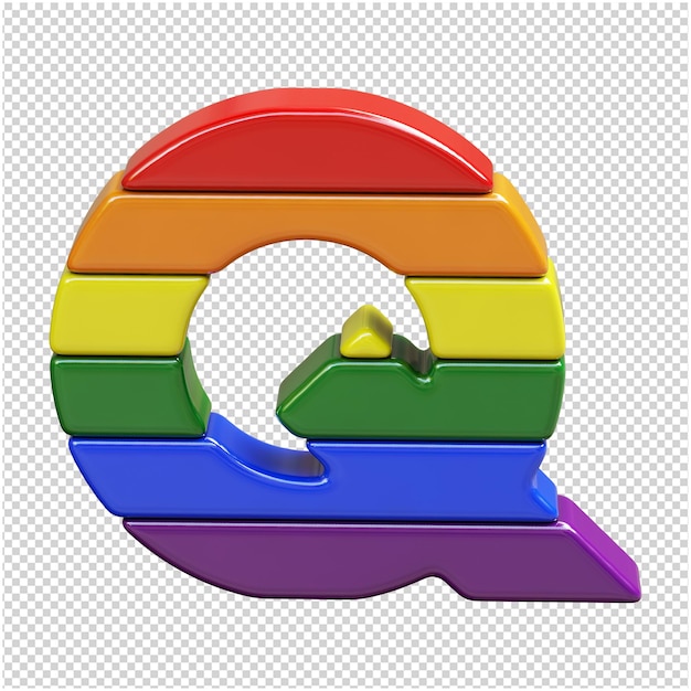 Lettera dai colori della bandiera LGBT