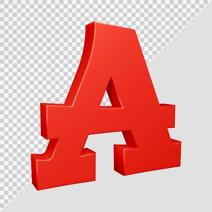 PSD lettera dell'alfabeto un rendering 3d