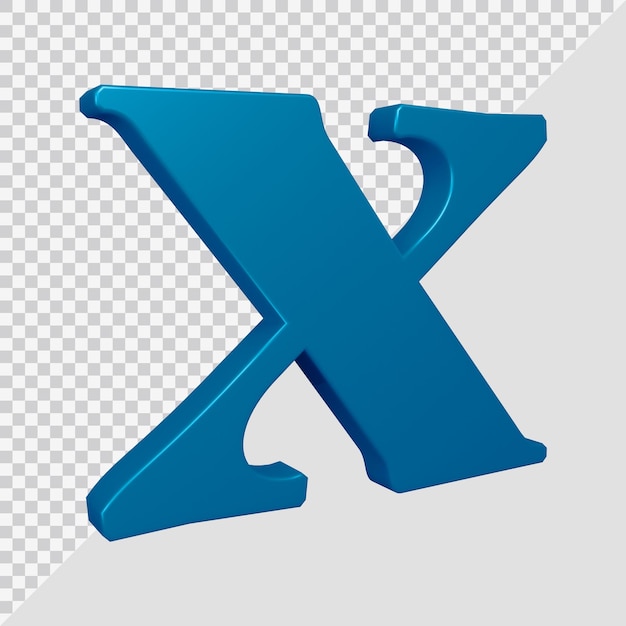 Lettera dell'alfabeto x rendering 3d
