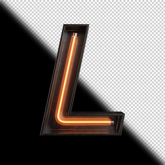 Lettera di luce al neon L