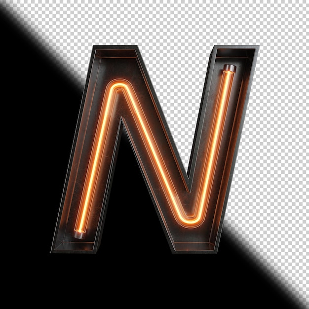 Lettera di luce al neon N