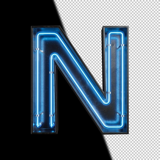 Lettera di luce al neon N