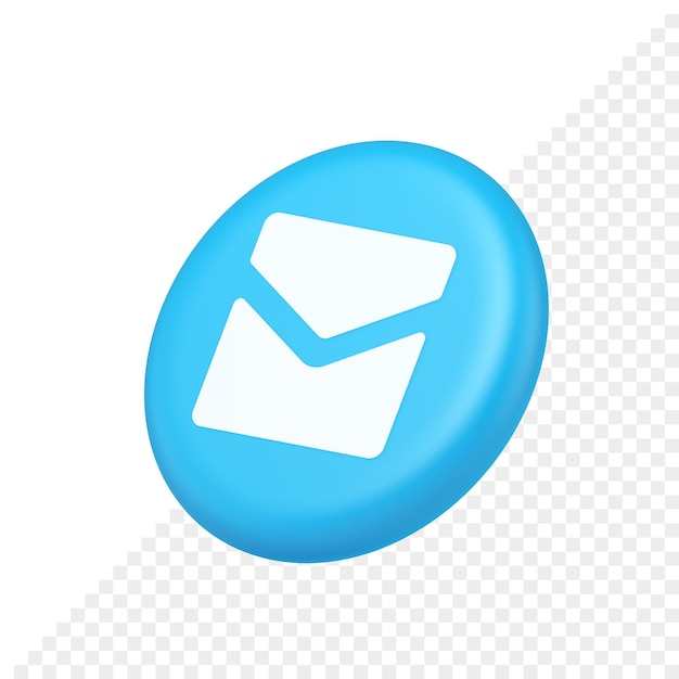 Lettera di posta elettronica messaggio in arrivo busta chiusa applicazione mobile pulsante icona realistica isometrica 3d
