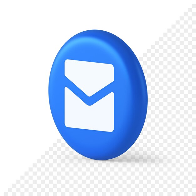 Lettera di posta elettronica messaggio in arrivo busta chiusa pulsante applicazione mobile 3d icona isometrica rotonda