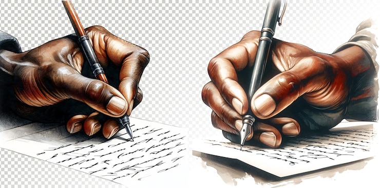 Lettera di scrittura a mano afroamericana in acquerello