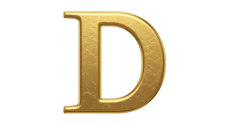 PSD lettera dorata 3d d