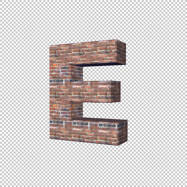 Lettera E 3d render