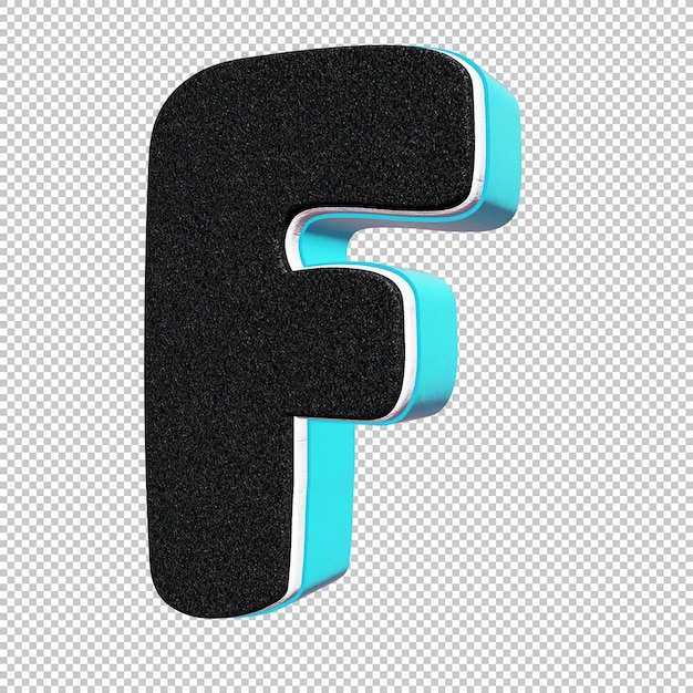 Lettera F 3d Render