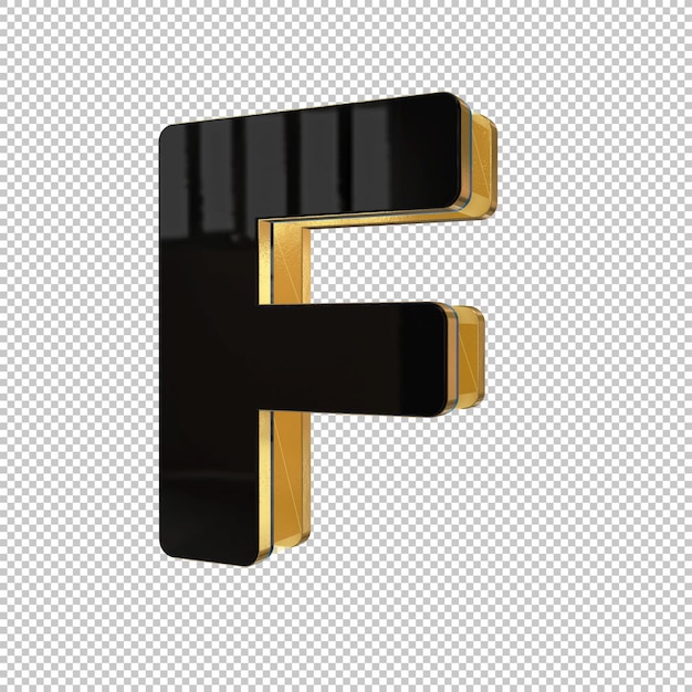 Lettera F 3d Render