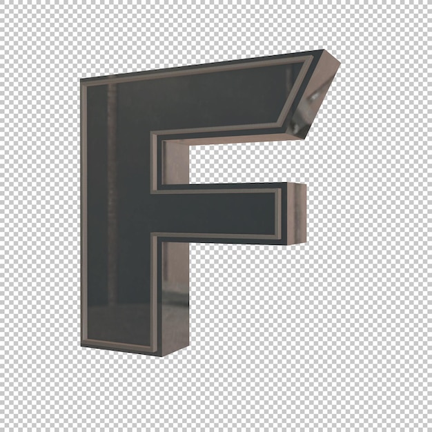 Lettera F 3d Render