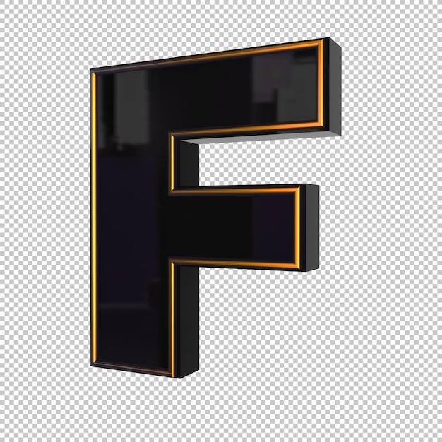 Lettera F 3d Render