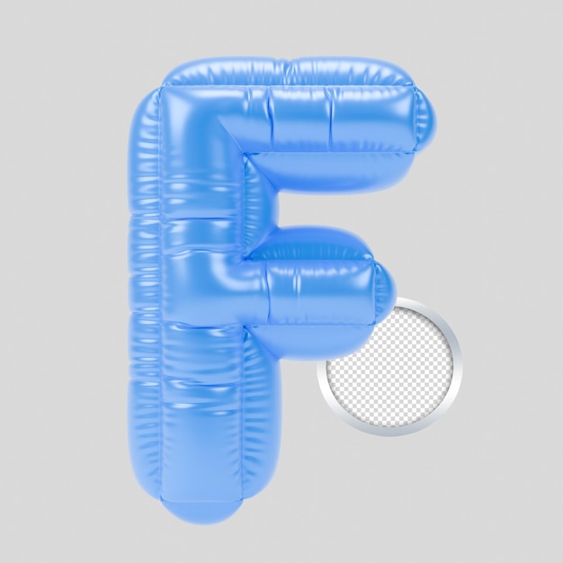 Lettera F del palloncino blu