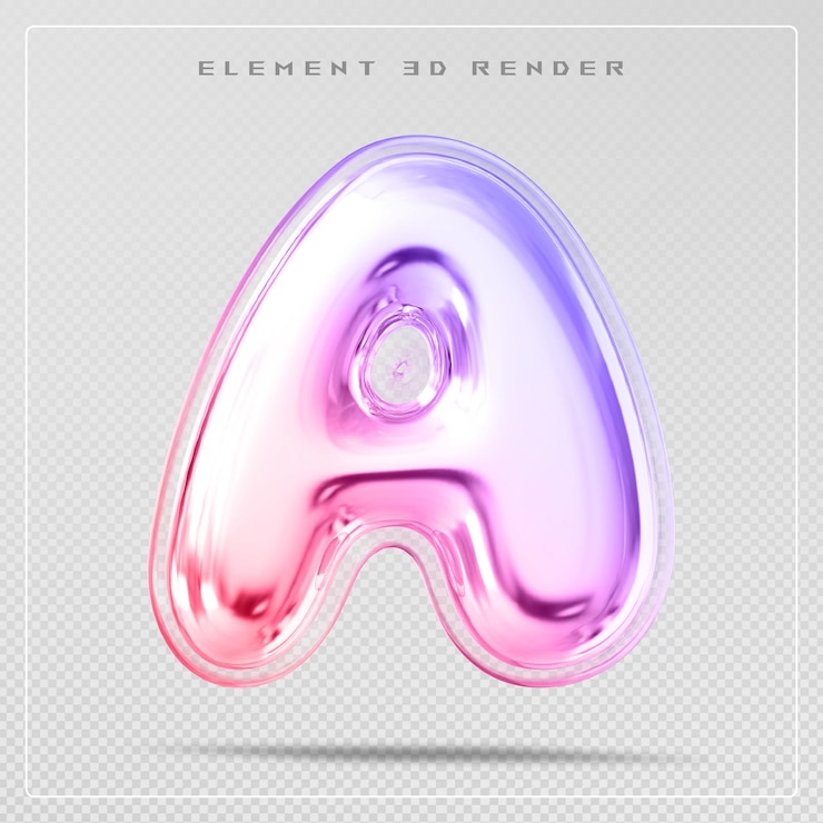 PSD lettera gradiente una bolla di caratteri rendering 3d