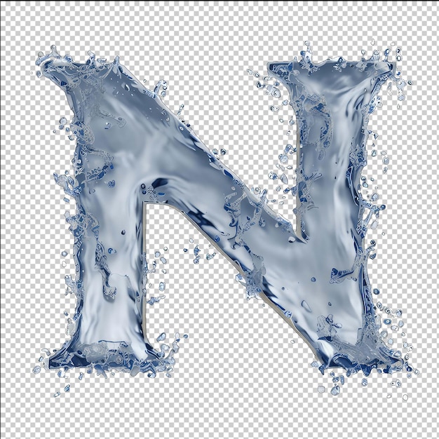Lettera liquida L Splash isolata su sfondo bianco