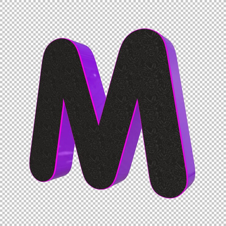 Lettera M 3d render