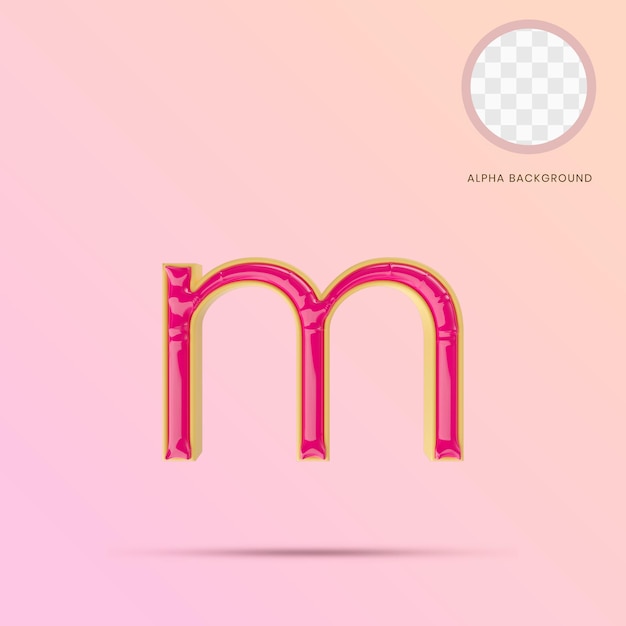 Lettera minuscola m 3D