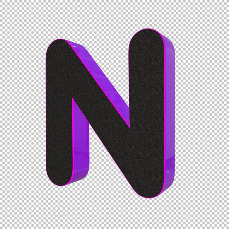 Lettera N 3d render