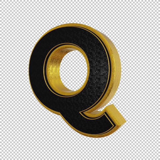 Lettera Q 3d render