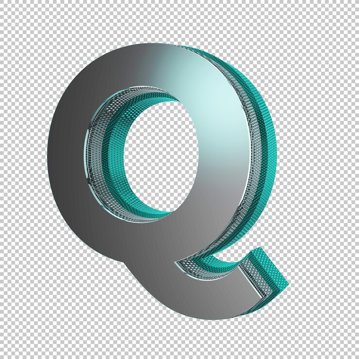PSD lettera q 3d render