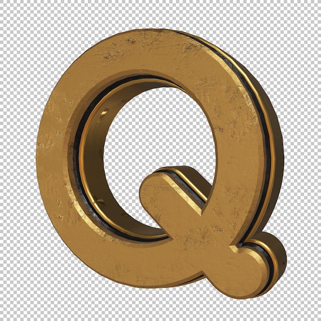 Lettera Q 3d render
