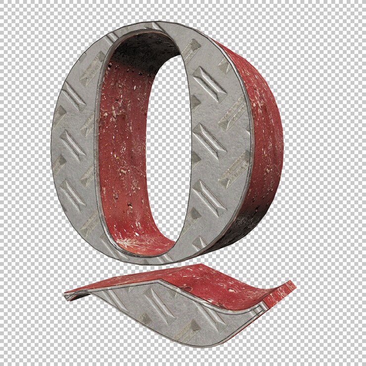 Lettera Q 3d render