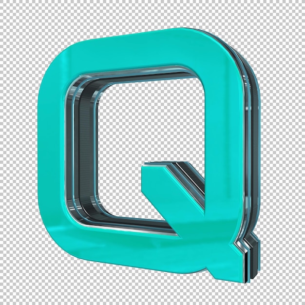 Lettera Q 3d render