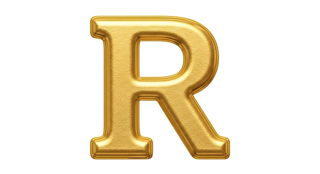Lettera R dorata 3D