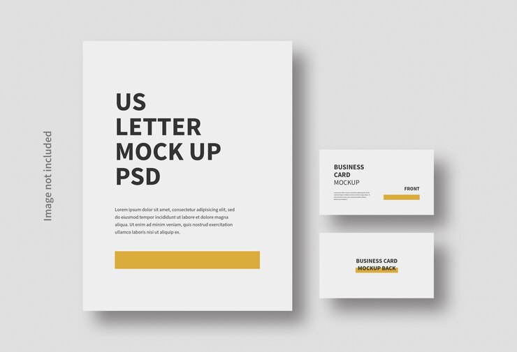Lettera realistica e biglietto da visita Mockup isolato
