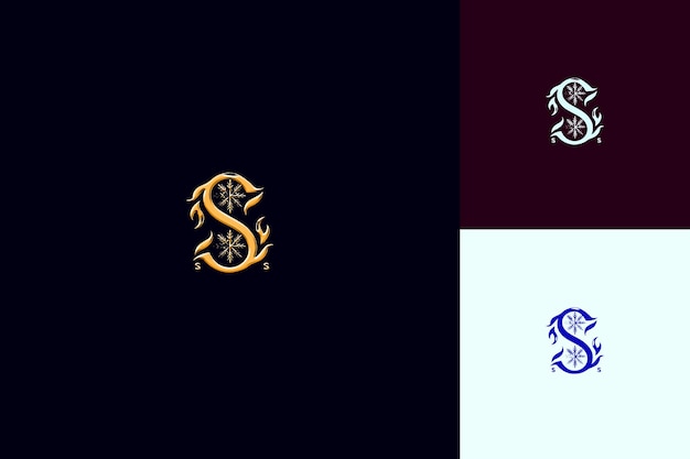 Lettera S con stile di progettazione del logo artico con S a forma di natura Collezioni vettoriali astratte