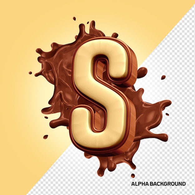Lettera S dell'alfabeto del cioccolato 3D