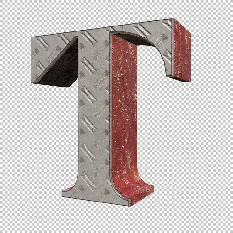 Lettera T 3d render